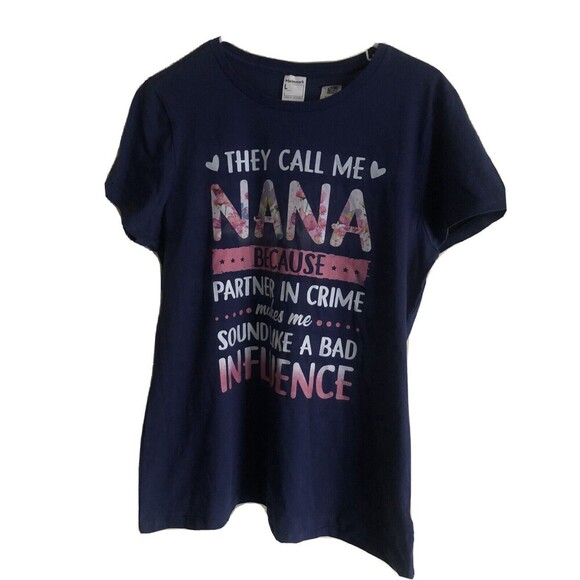 “They Call Me NANA” Mademark Ladies Large Tee T-Shirt Top Blue Short Sleeves - Picture 1 of 4